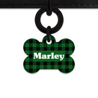 Bailey And Bone Pet Tag Green Plaid Pet Tag