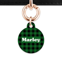 Bailey And Bone Pet Tag Green Plaid Pet Tag