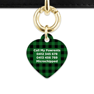 Bailey And Bone Pet Tag Green Plaid Pet Tag
