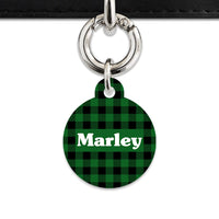 Bailey And Bone Pet Tag Green Plaid Pet Tag