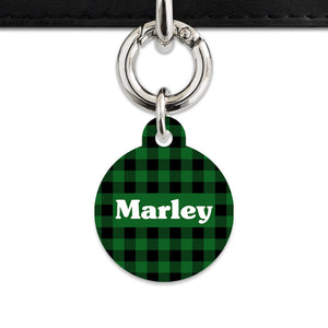 Bailey And Bone Pet Tag Green Plaid Pet Tag