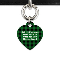 Bailey And Bone Pet Tag Green Plaid Pet Tag