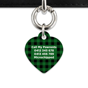 Bailey And Bone Pet Tag Green Plaid Pet Tag