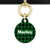 Bailey And Bone Pet Tag Green Plaid Pet Tag