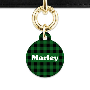 Bailey And Bone Pet Tag Green Plaid Pet Tag