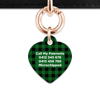 Bailey And Bone Pet Tag Green Plaid Pet Tag