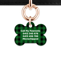 Bailey And Bone Pet Tag Green Plaid Pet Tag