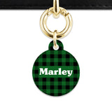 Bailey And Bone Pet Tag Green Plaid Pet Tag