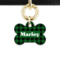 Bailey And Bone Pet Tag Green Plaid Pet Tag