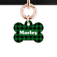 Bailey And Bone Pet Tag Green Plaid Pet Tag