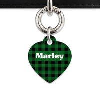 Bailey And Bone Pet Tag Green Plaid Pet Tag