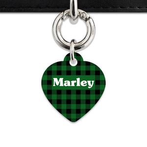 Bailey And Bone Pet Tag Green Plaid Pet Tag