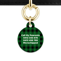 Bailey And Bone Pet Tag Green Plaid Pet Tag