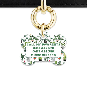 Bailey And Bone Pet Tag Green Plants Pet Tag