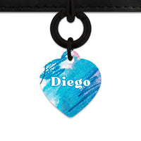 Bailey And Bone Pet Tag Heart / Black Abstract Crayon Pet Tag