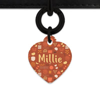 Bailey And Bone Pet Tag Heart / Black Abstract Organic Shapes Pet Tag