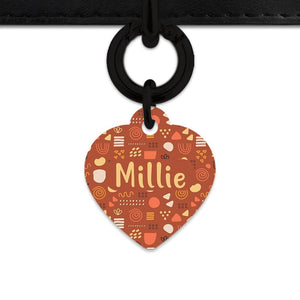 Bailey And Bone Pet Tag Heart / Black Abstract Organic Shapes Pet Tag