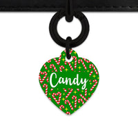 Bailey And Bone Pet Tag Heart / Black Candy Canes Pet Tag