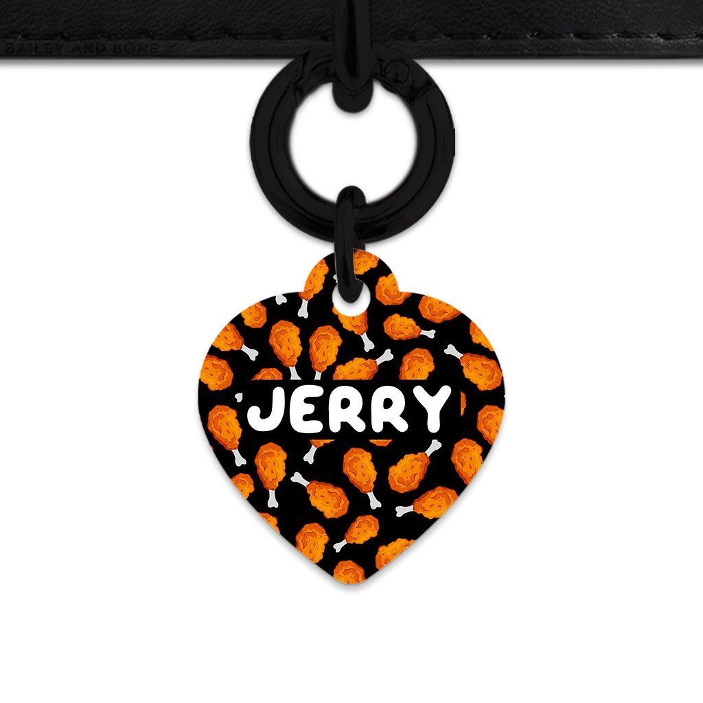 Bailey And Bone Pet Tag Heart / Black Chicken Drumsticks Pet Tag