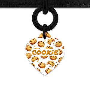 Bailey And Bone Pet Tag Heart / Black Choc Chip Cookie Pet Tag