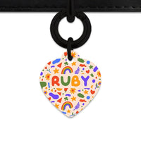 Bailey And Bone Pet Tag Heart / Black Cute Summer Shapes Pet Tag