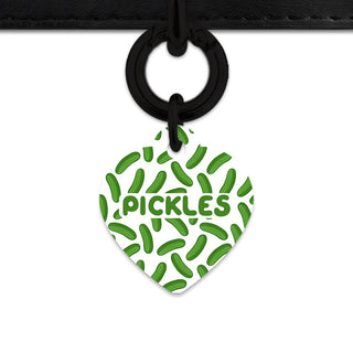 Bailey And Bone Pet Tag Heart / Black Pickles Pattern Pet Tag
