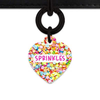 Bailey And Bone Pet Tag Heart / Black Rainbow Sprinkles Pet Tag