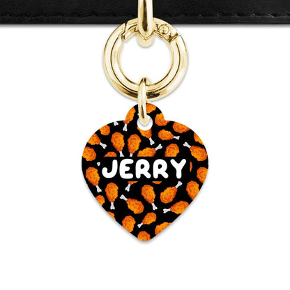 Bailey And Bone Pet Tag Heart / Gold Chicken Drumsticks Pet Tag