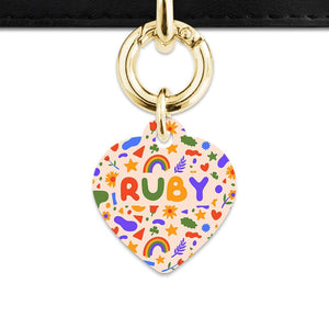 Bailey And Bone Pet Tag Heart / Gold Cute Summer Shapes Pet Tag
