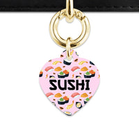 Bailey And Bone Pet Tag Heart / Gold Light Pink Sushi Pattern Pet Tag