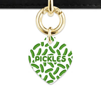 Bailey And Bone Pet Tag Heart / Gold Pickles Pattern Pet Tag