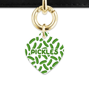 Bailey And Bone Pet Tag Heart / Gold Pickles Pattern Pet Tag