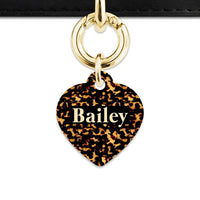 Bailey And Bone Pet Tag Heart / Gold Tortoise Shell Pet Tag