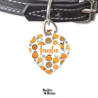 Bailey And Bone Pet Tag Heart Oranges Pattern Pet Tag