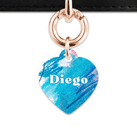 Bailey And Bone Pet Tag Heart / Rose Gold Abstract Crayon Pet Tag