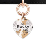Bailey And Bone Pet Tag Heart / Rose Gold Abstract Safari Pattern Pet Tag