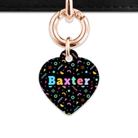 Bailey And Bone Pet Tag Heart / Rose Gold Black Pastel Confetti Pet Tag