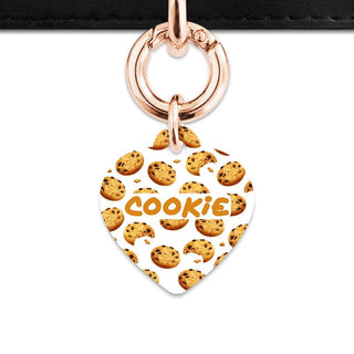 Bailey And Bone Pet Tag Heart / Rose Gold Choc Chip Cookie Pet Tag