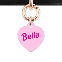 Bailey And Bone Pet Tag Heart / Rose Gold Light Pink Barbie Pet Tag