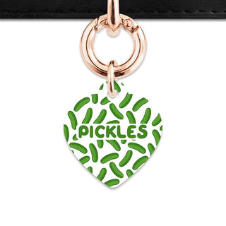 Bailey And Bone Pet Tag Heart / Rose Gold Pickles Pattern Pet Tag