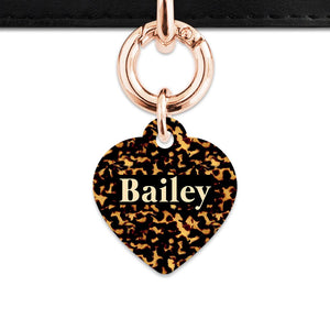 Bailey And Bone Pet Tag Heart / Rose Gold Tortoise Shell Pet Tag