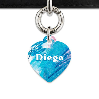Bailey And Bone Pet Tag Heart / Silver Abstract Crayon Pet Tag