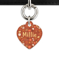 Bailey And Bone Pet Tag Heart / Silver Abstract Organic Shapes Pet Tag