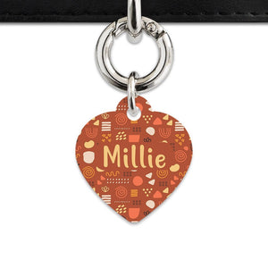 Bailey And Bone Pet Tag Heart / Silver Abstract Organic Shapes Pet Tag