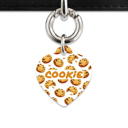 Bailey And Bone Pet Tag Heart / Silver Choc Chip Cookie Pet Tag