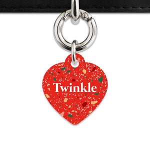 Bailey And Bone Pet Tag Heart / Silver Christmas Terrazzo Pet Tag