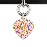 Bailey And Bone Pet Tag Heart / Silver Cute Summer Shapes Pet Tag