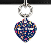 Bailey And Bone Pet Tag Heart / Silver Garden Mushrooms Pet Tag