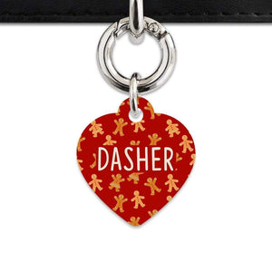 Bailey And Bone Pet Tag Heart / Silver Gingerbread People Pet Tag