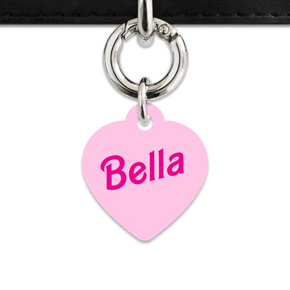 Bailey And Bone Pet Tag Heart / Silver Light Pink Barbie Pet Tag